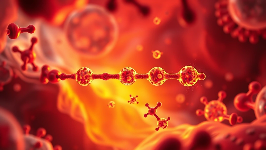Microscopic view of fuel oxidation at molecular level, showing hydrocarbon chains breaking apart, scientific illustration style with vibrant colors representing chemical reactions, no text overlay