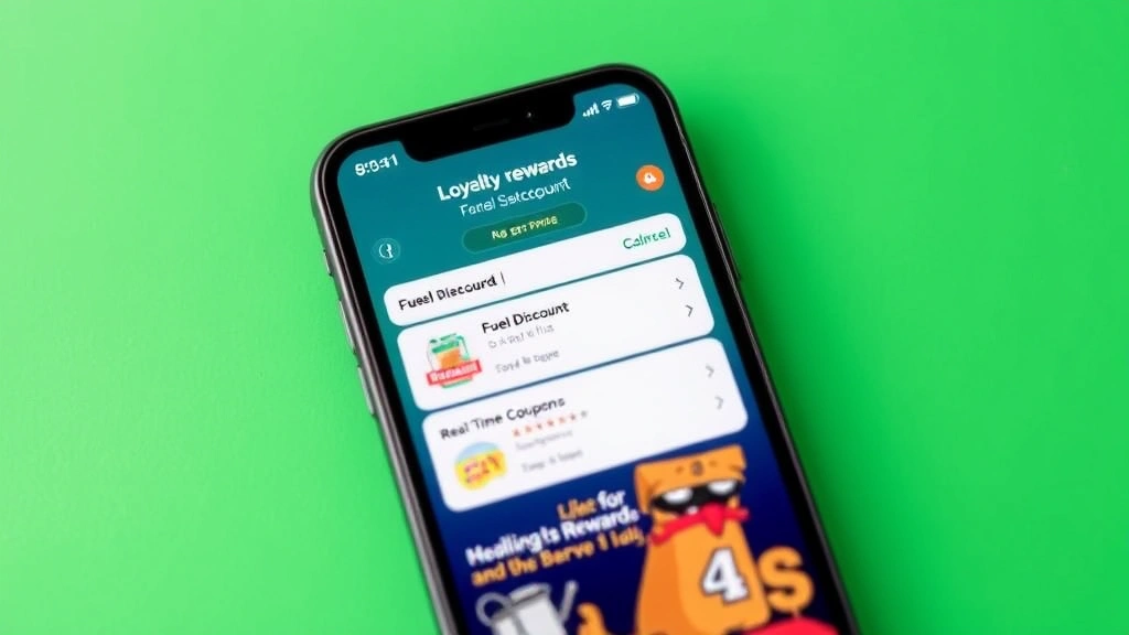 Close-up of smartphone displaying Food City mobile app loyalty rewards screen with fuel discount balance, digital coupons, and real-time points tracking interface