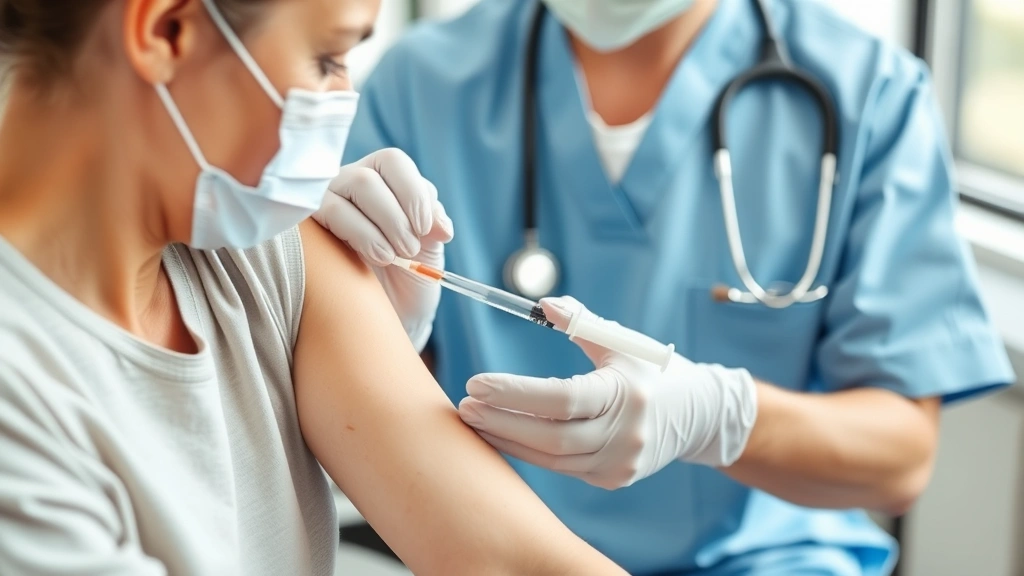 A healthcare professional drawing blood from a patient's arm using a modern syringe, clean clinical environment with soft natural lighting, showing careful sterile technique and patient comfort