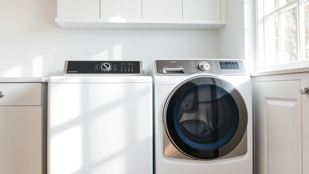 Modern white Whirlpool gas dryer in contemporary laundry room with natural light, clean minimalist design, no text or labels visible, showing stainless steel exterior and clean lines