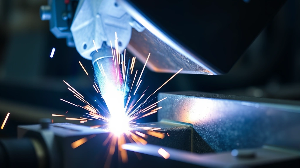Close-up of precision welding in action showing bright argon plasma arc joining metal components, demonstrating essential inert gas application in manufacturing high-quality industrial products